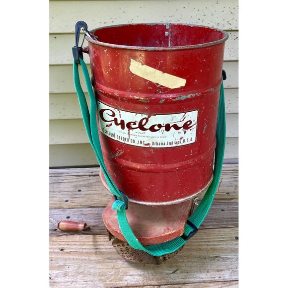 Vintage Cyclone Seeder Red w/ Strap Hand-Held Spreader Urbana, Indiana - Picture 1 of 7